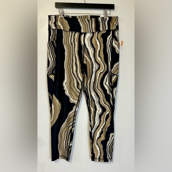 Sports Illustrated Black Brown Beige Women’s Leggings Workout Walking Run New XL - Picture 1 of 13